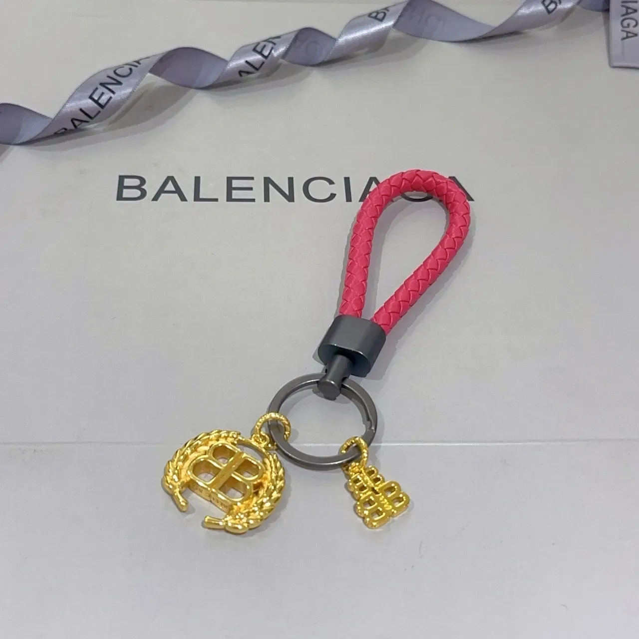 Balenciaga BB Doré Rose Courroie Tressée Charm Laurel Double B Bracelet 3