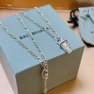 Balenciaga Colgante Cilíndrico Cadena Figaro Collar