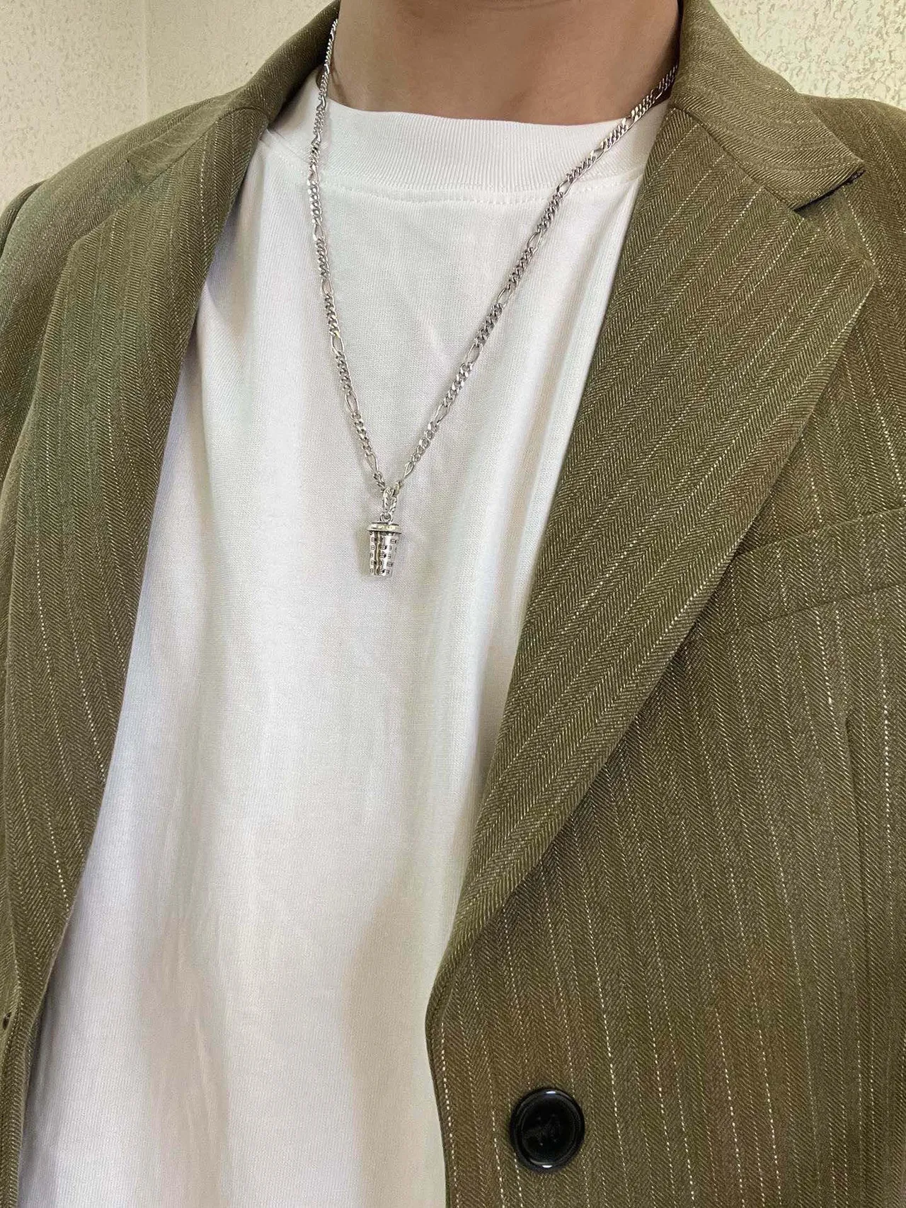 Balenciaga Colgante Cilíndrico Cadena Figaro Collar 7