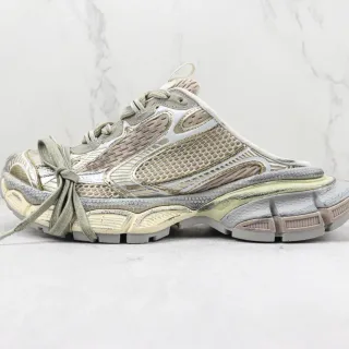 Balenciaga Defender Beige Gray كعب مصمم متعدد الطبقات شبكي وصناعي بناء طبقة حذاء رياضي سميك