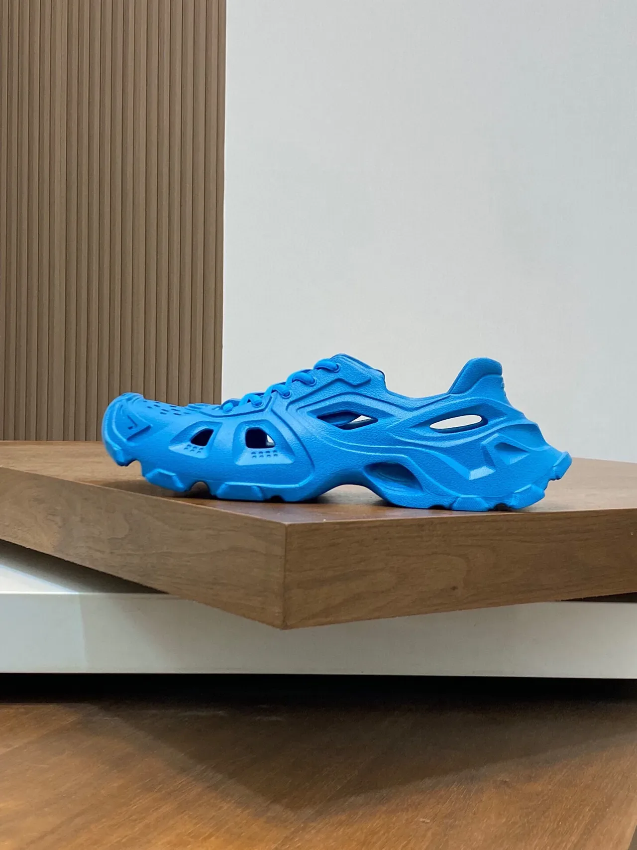 Balenciaga Defender Blue Monolithic Molded Chunky Sneakers 3