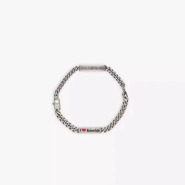 Balenciaga I Love Balenciaga Bracelet chaîne curb-link gravée 4
