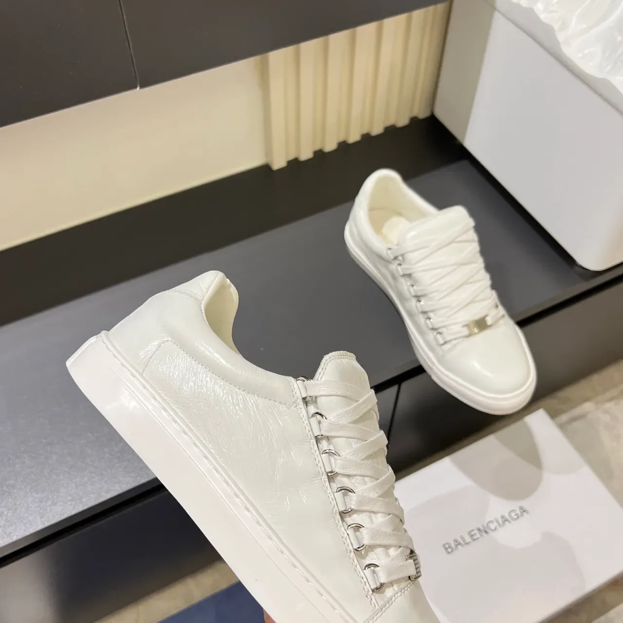 Balenciaga Le City White Leather Lifestyle Sneakers 2
