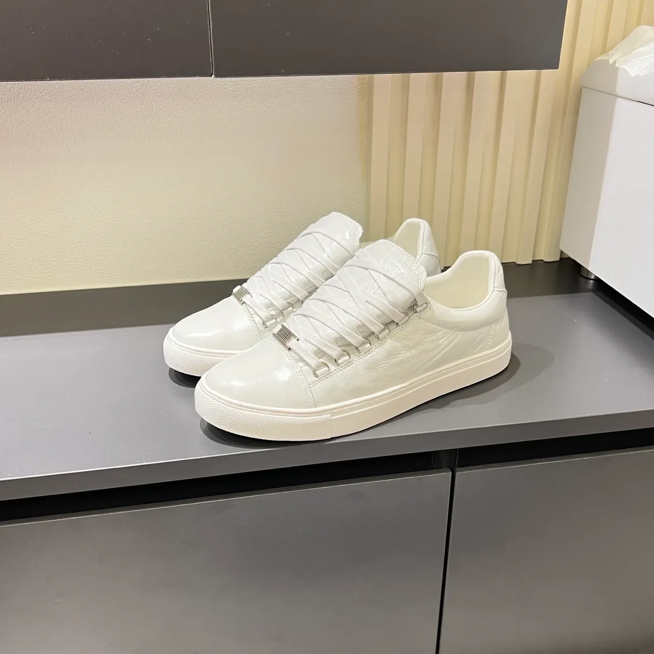Balenciaga Le City White Leather Lifestyle Sneakers 5