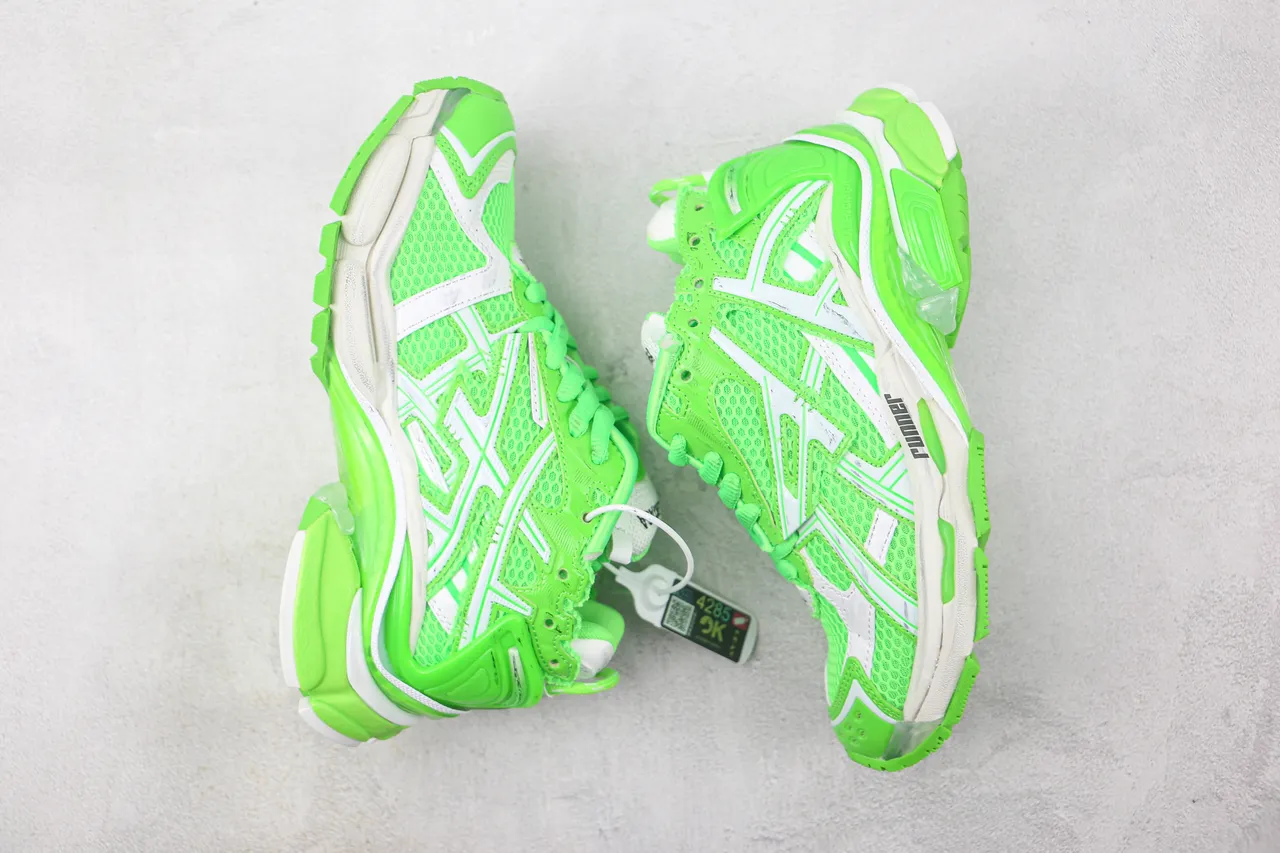 Balenciaga Runner Tênis Chunky Verde Neón em Malha 2