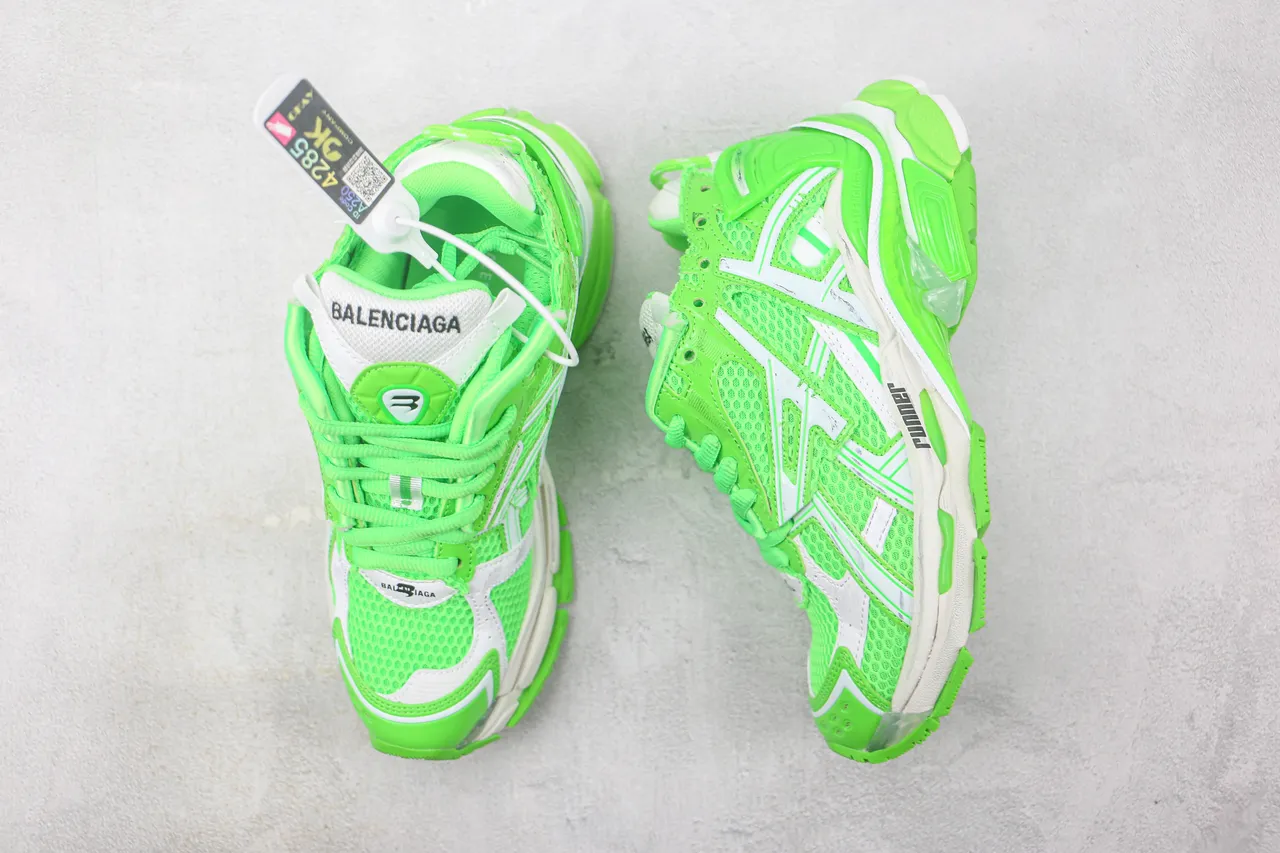 Balenciaga Runner Tênis Chunky Verde Neón em Malha 3