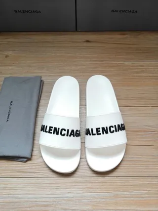 Balenciaga Slide blanc Logo pantoufles 2