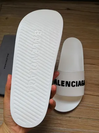Balenciaga Slide blanc Logo pantoufles 5