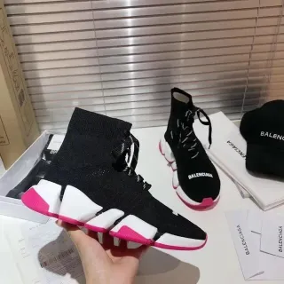 Balenciaga Speed Trainer أسود أبيض وردي نمط حياة سنيكرز