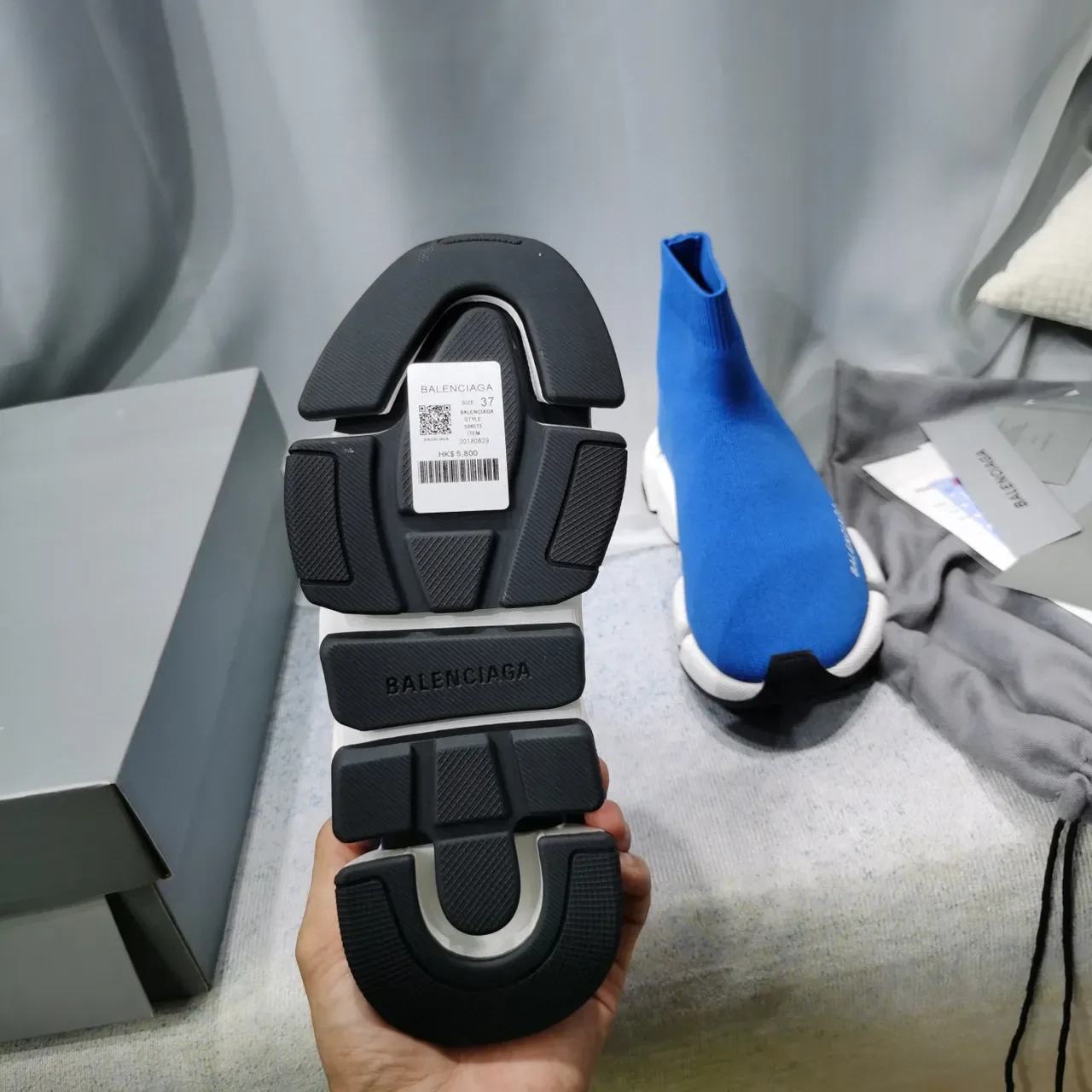Balenciaga Speed Trainer Blue Sock-Fit Lifestyle Sneakers 2