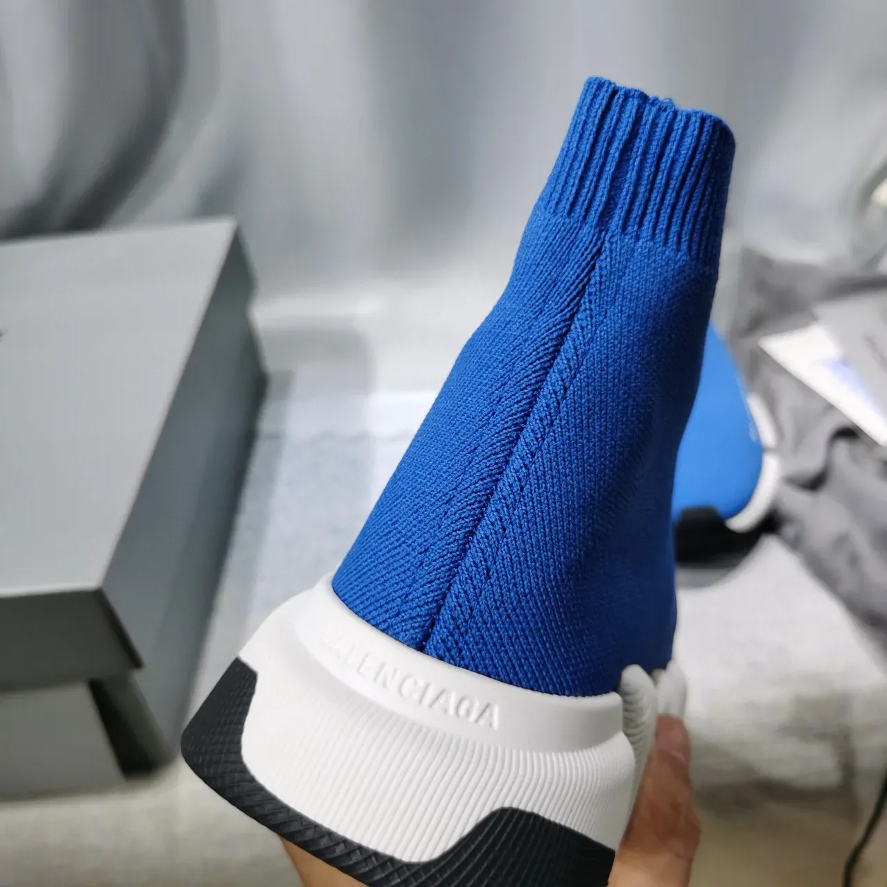Balenciaga Speed Trainer Blue Sock-Fit Lifestyle Sneakers 3