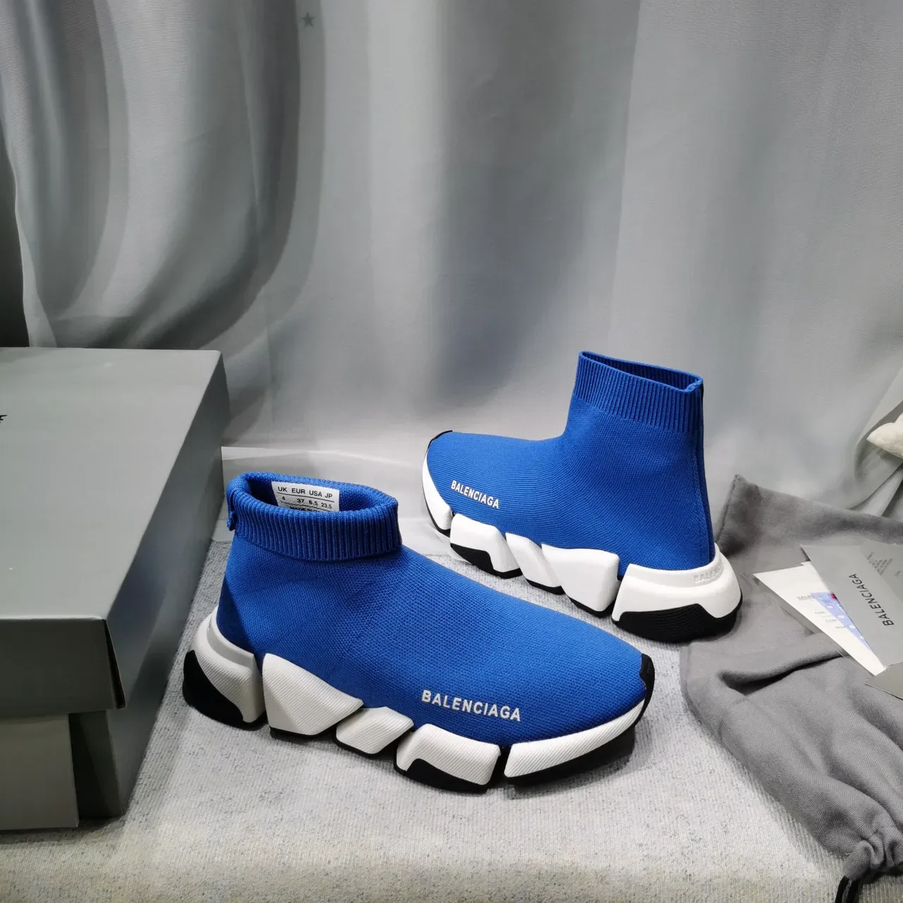 Balenciaga Speed Trainer Blue Sock-Fit Lifestyle Sneakers 4