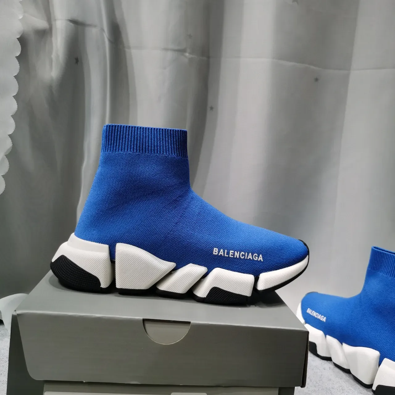Balenciaga Speed Trainer Blue Sock-Fit Lifestyle Sneakers 5