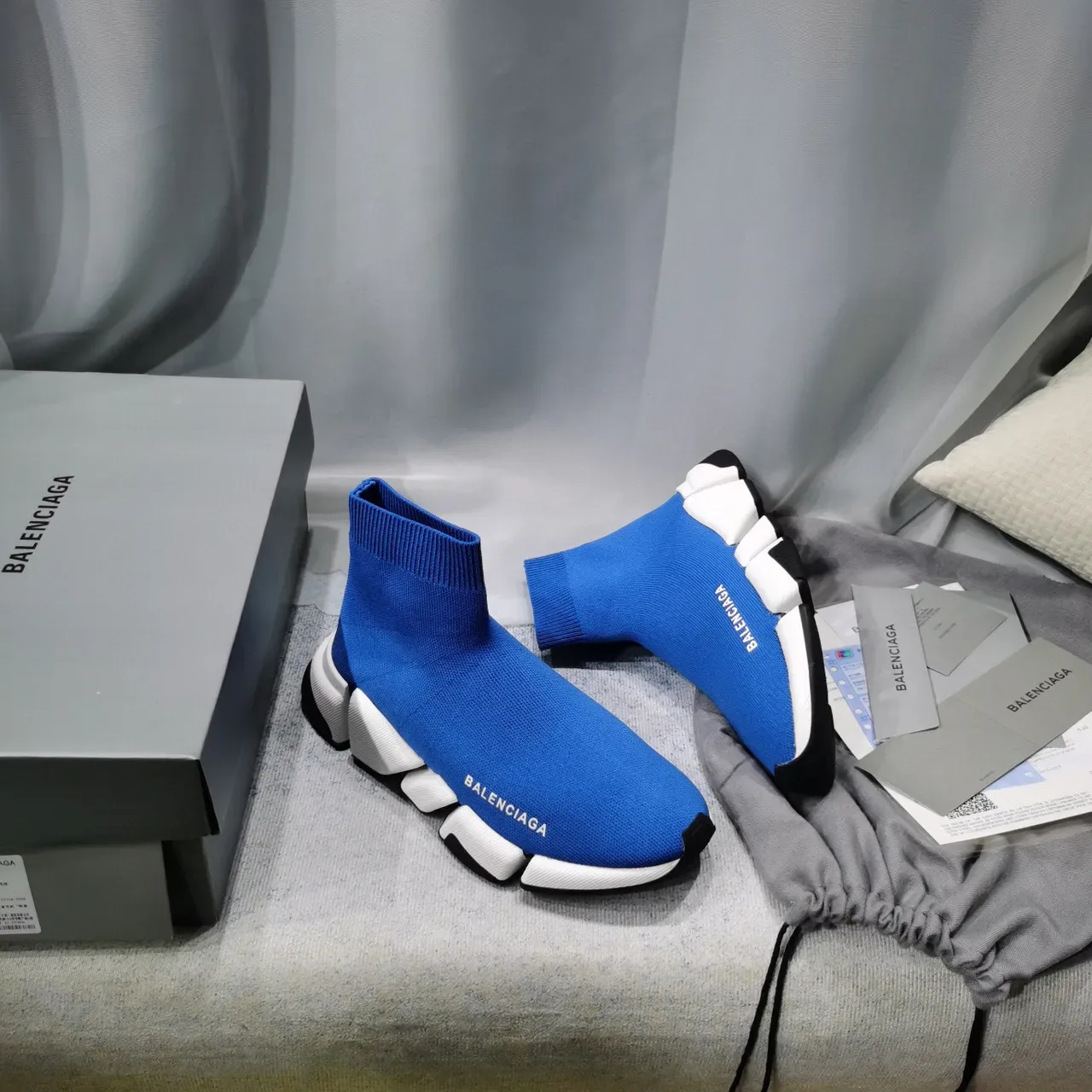 Balenciaga Speed Trainer Blue Sock-Fit Lifestyle Sneakers 7