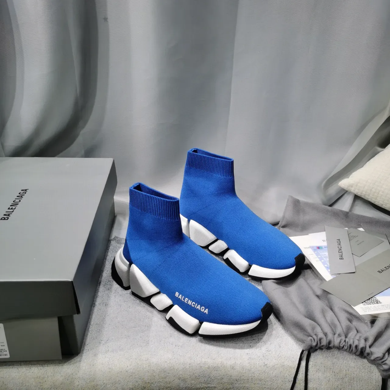 Balenciaga Speed Trainer Blue Sock-Fit Lifestyle Sneakers 8