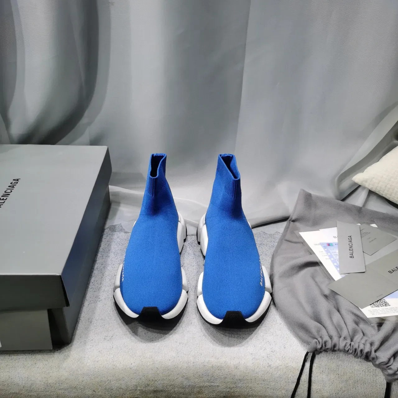 Balenciaga Speed Trainer Blue Sock-Fit Lifestyle Sneakers 9