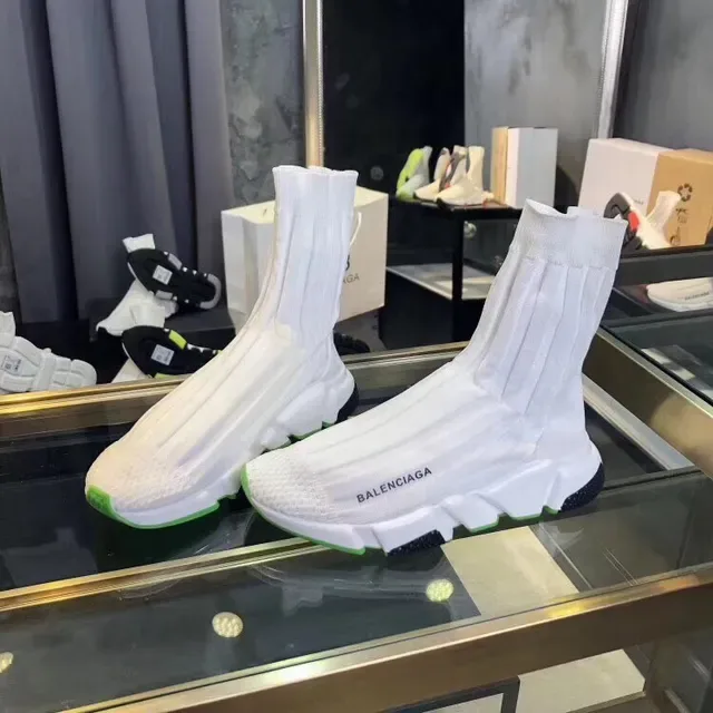 Balenciaga Speed Trainer chaussures lifestyle blanches et vert lime 3