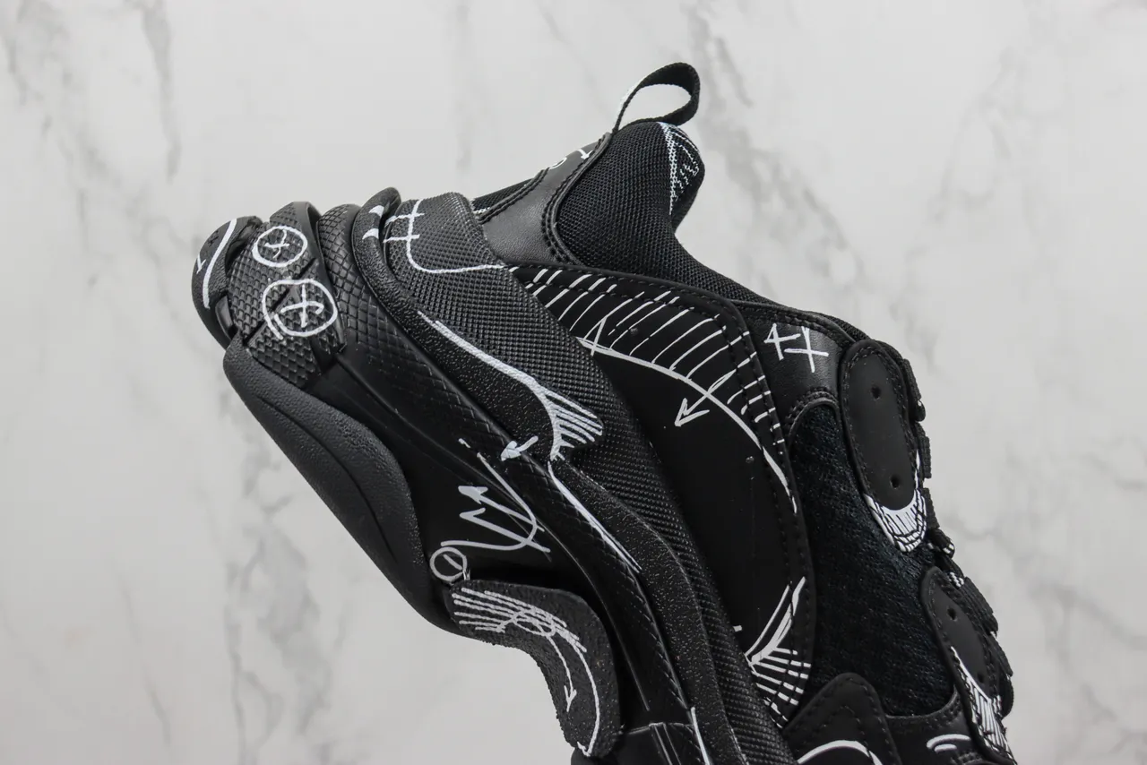 Balenciaga Track Negro Blanco Suela Oversized Malla Y Sintético Superior Zapatillas Chunky 5