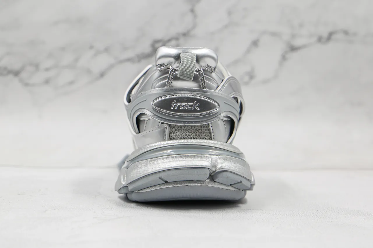 Balenciaga Track Trainer Metallic Silver Chunky Sneakers 2