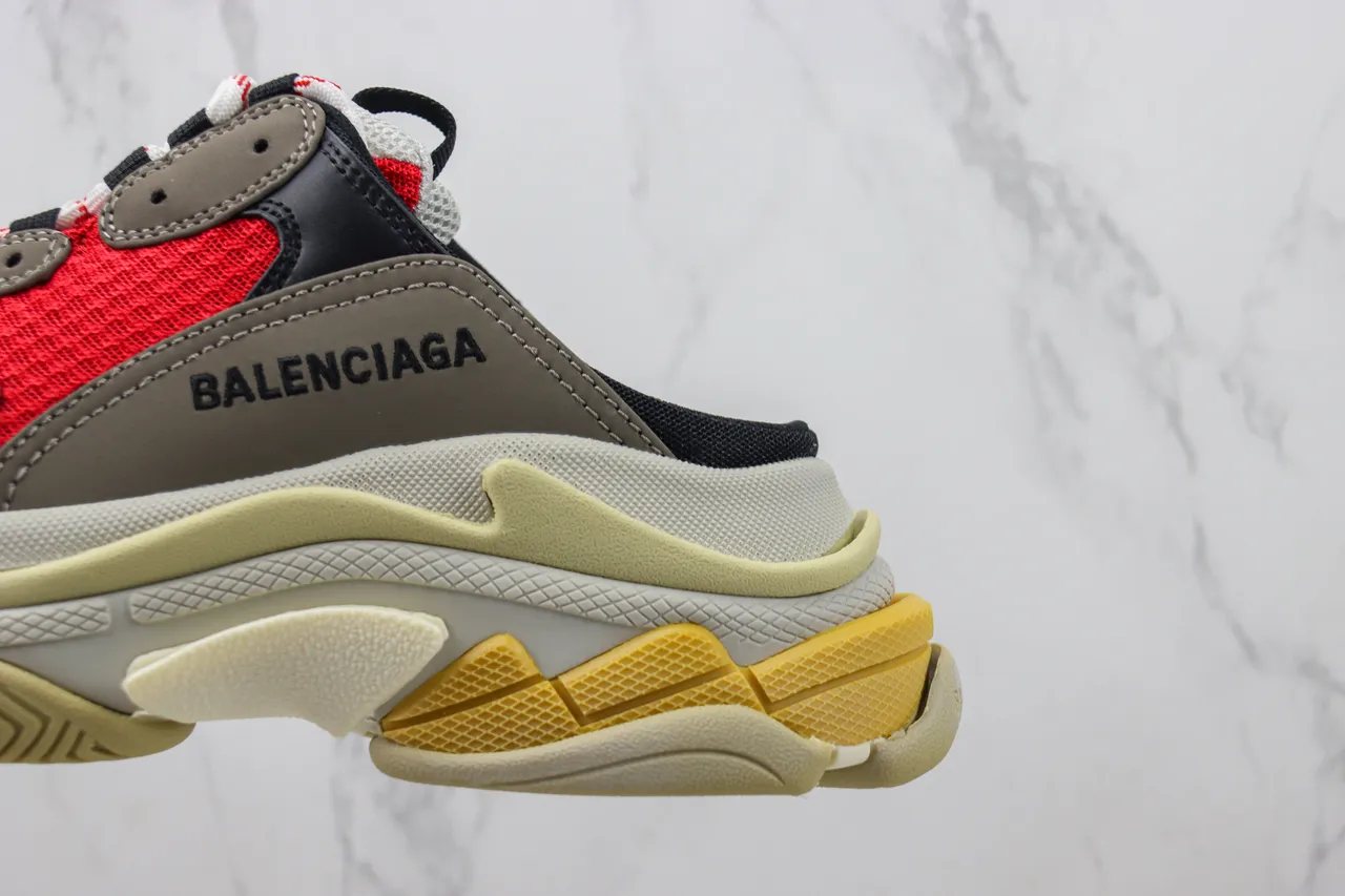Balenciaga Track Trainer Tênis grossos vermelhos cinza creme 7