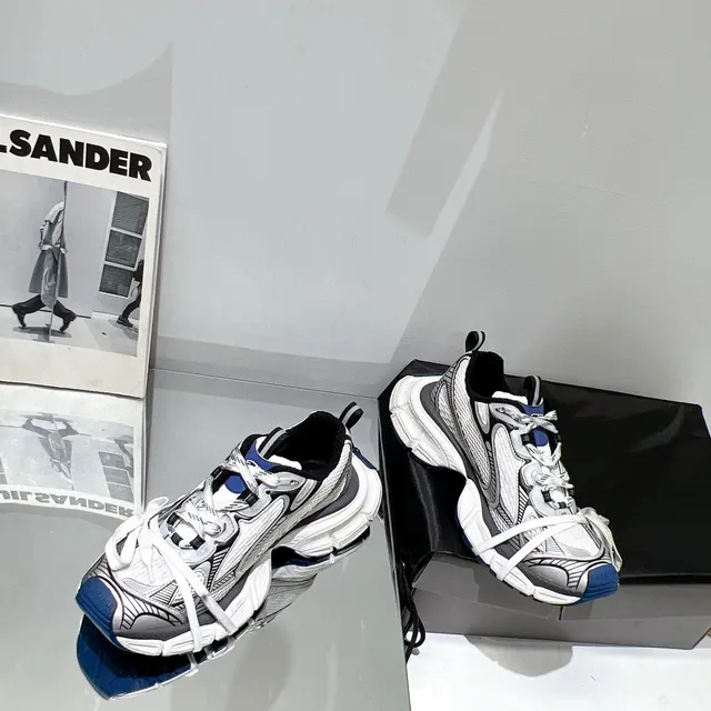 Balenciaga Track Trainer tênis chunky branco cinza preto azul 8