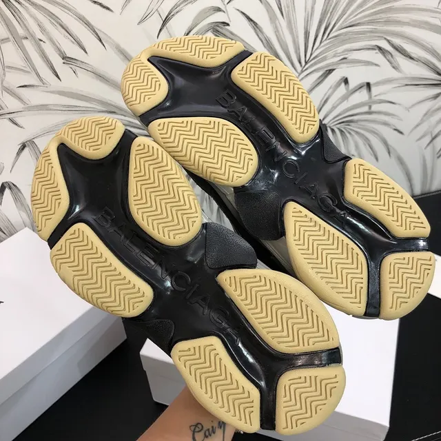 Balenciaga Triple S cinza azul amarelo chunky sneakers 3