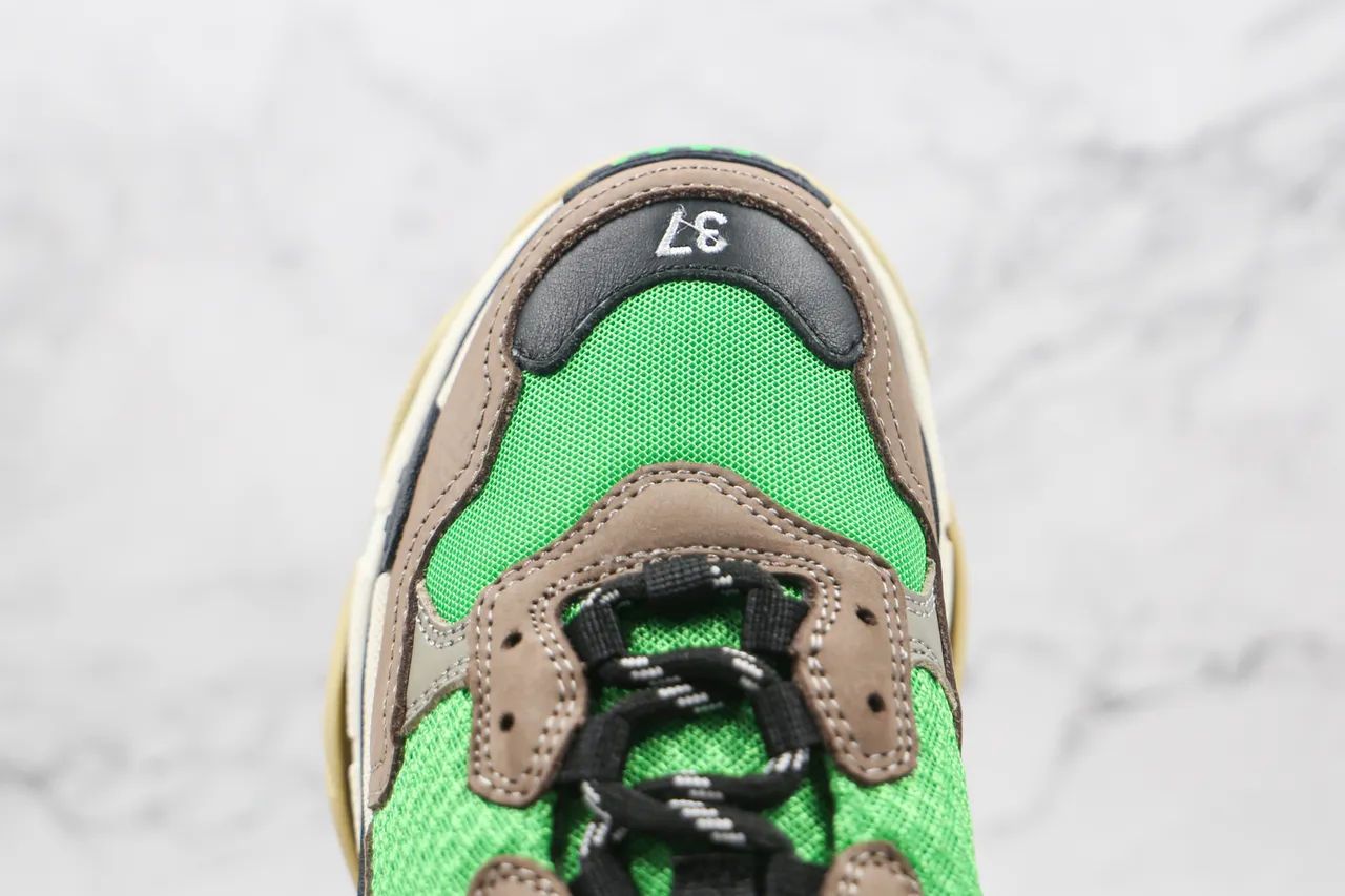 Balenciaga Triple S Verde Marrom Chunky Sneakers 5