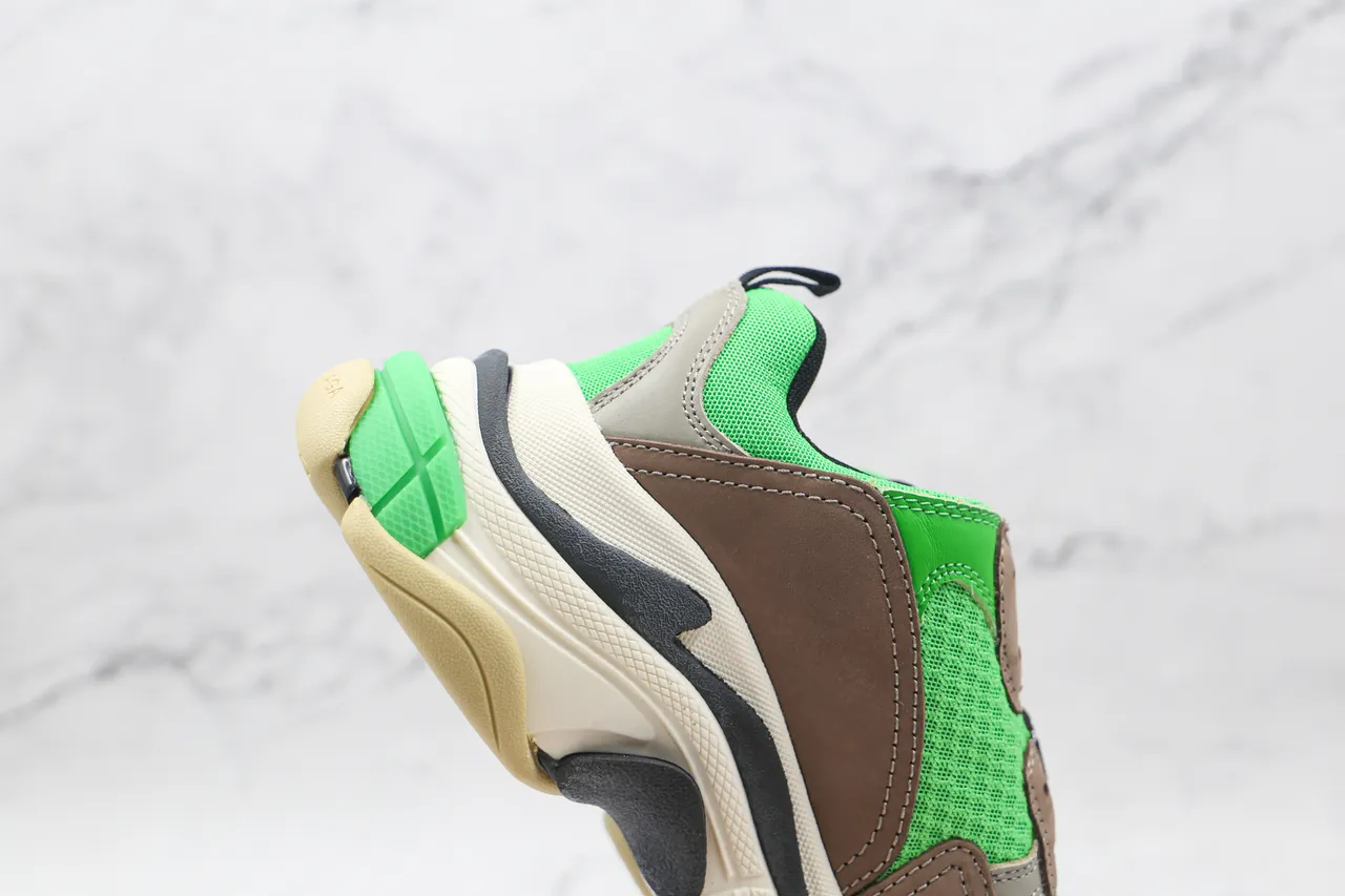 Balenciaga Triple S Verde Marrom Chunky Sneakers 6