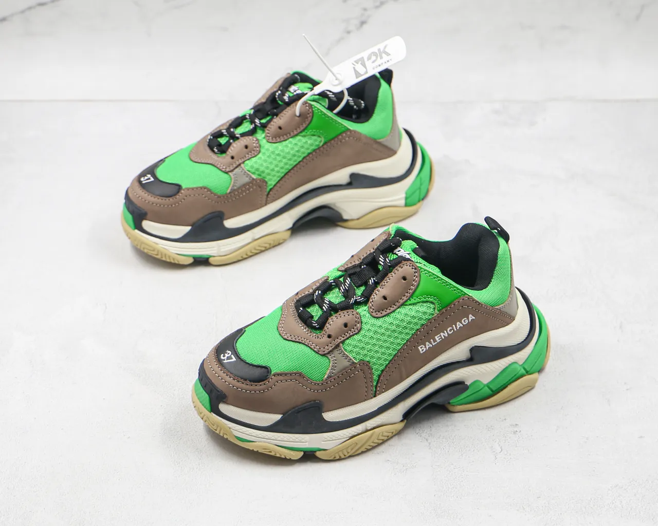 Balenciaga Triple S Verde Marrom Chunky Sneakers 7