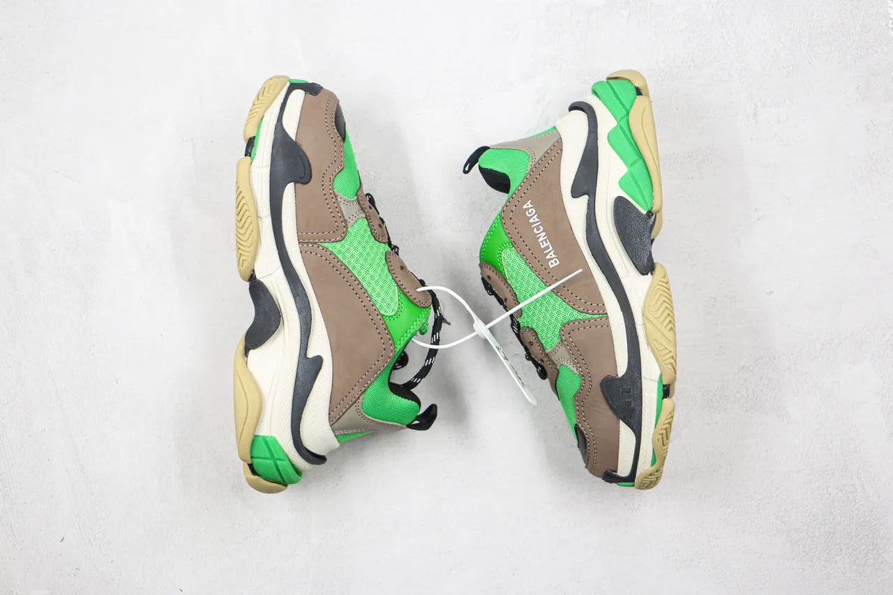 Balenciaga Triple S Verde Marrom Chunky Sneakers 9