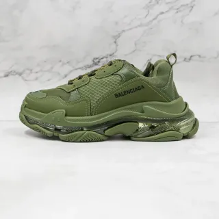 Balenciaga Triple S Olive Green Chunky Sneakers