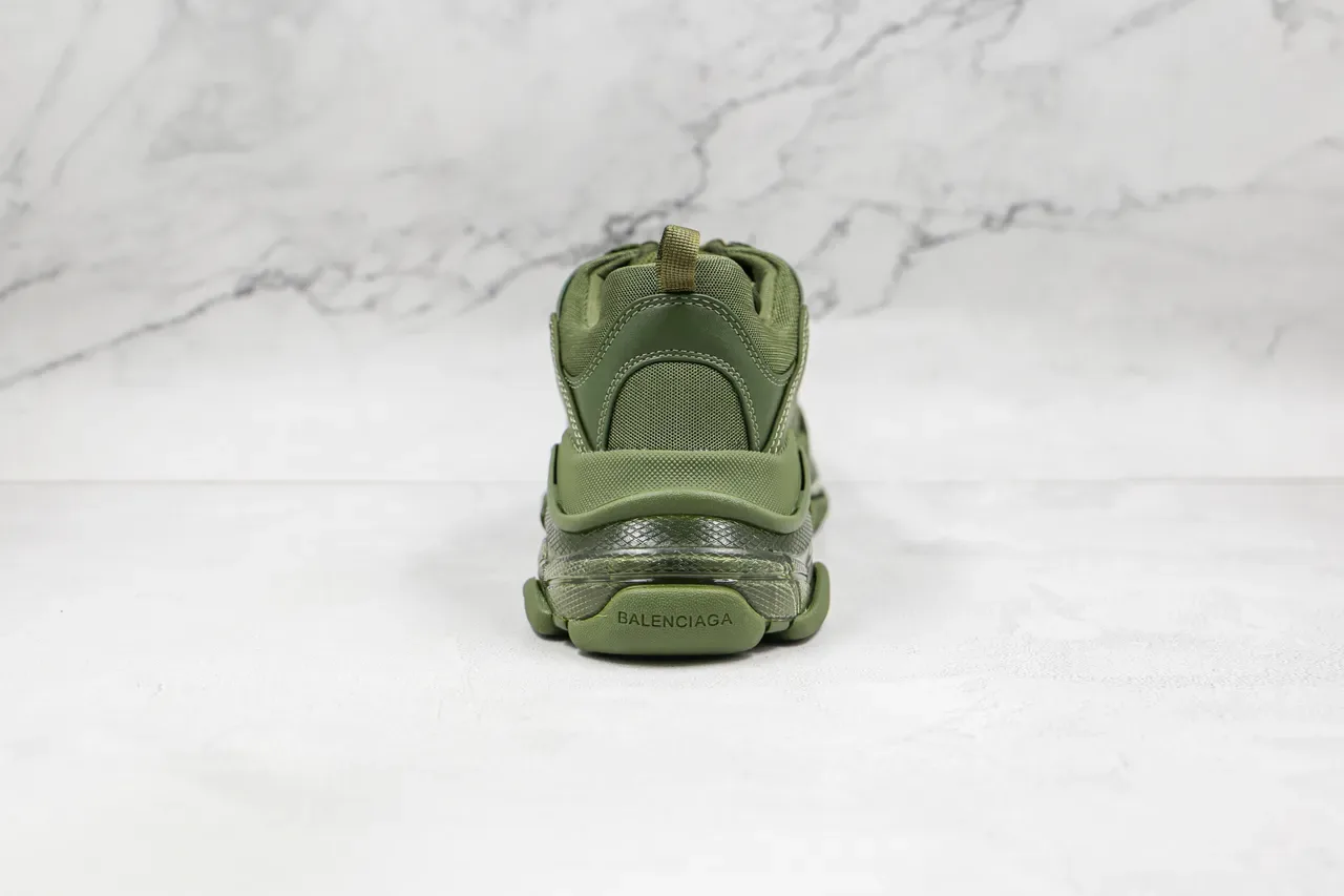 Balenciaga Triple S Olive Green Chunky Sneakers 2