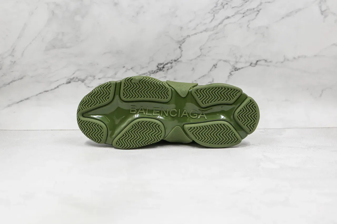 Balenciaga Triple S Olive Green Chunky Sneakers 4