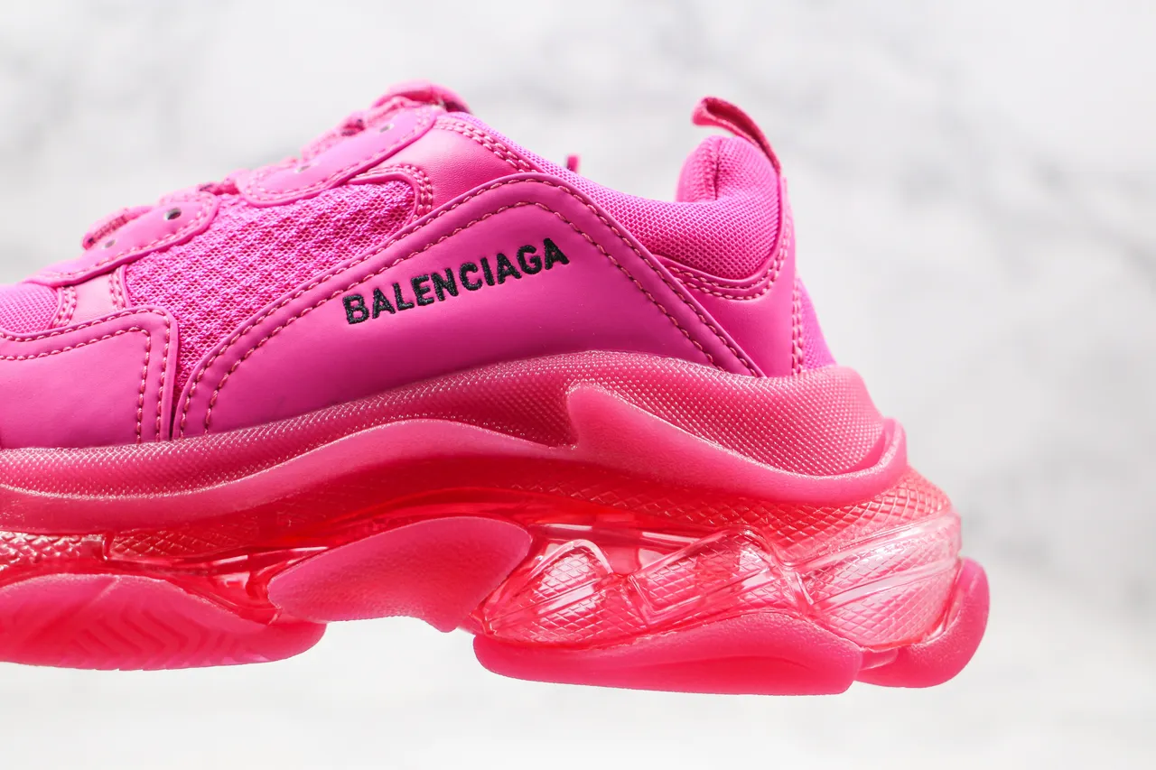 Balenciaga Triple S Pink tênis de sola grossa 4