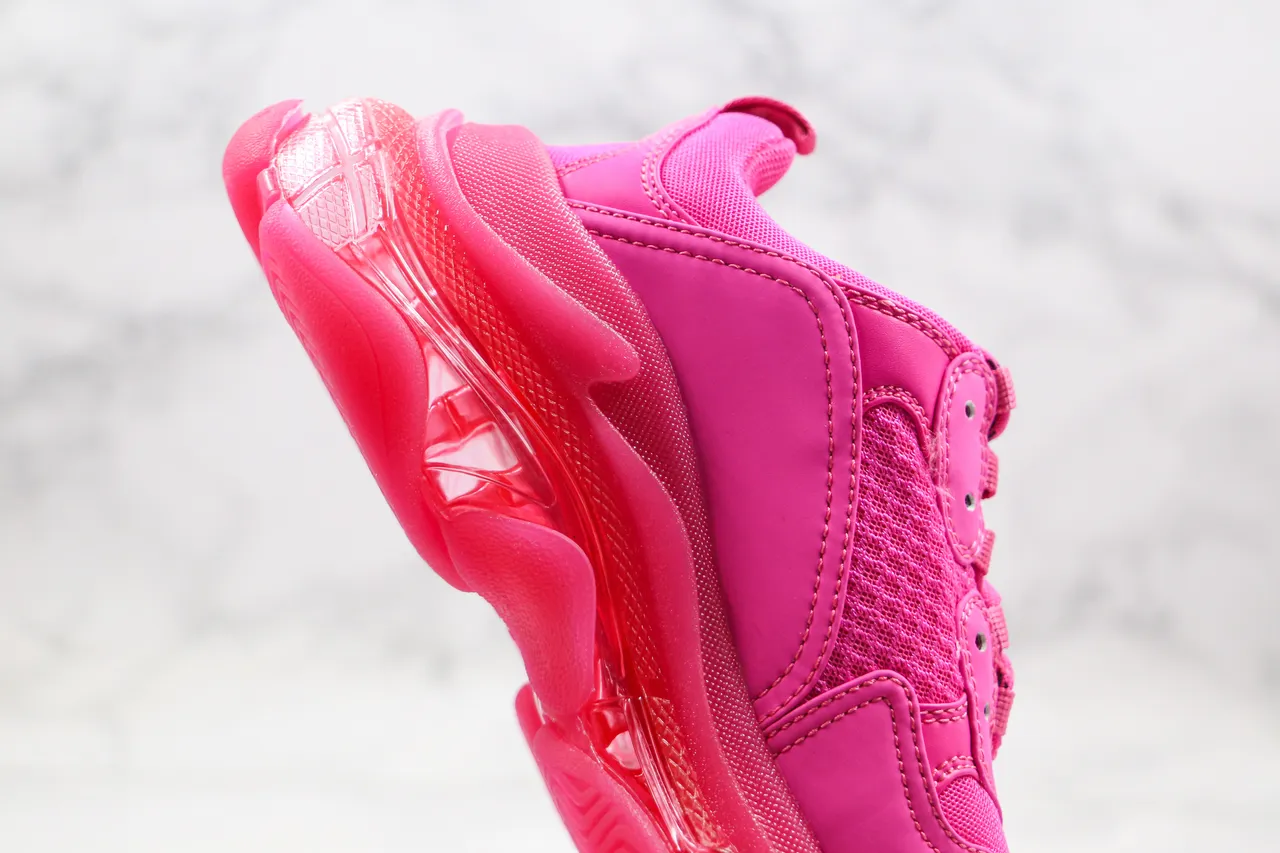Balenciaga Triple S Pink tênis de sola grossa 5