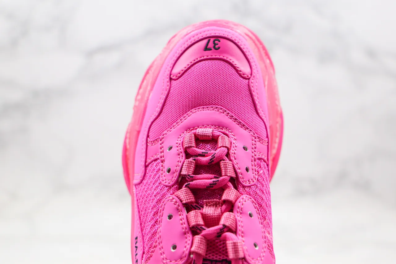 Balenciaga Triple S Pink tênis de sola grossa 6