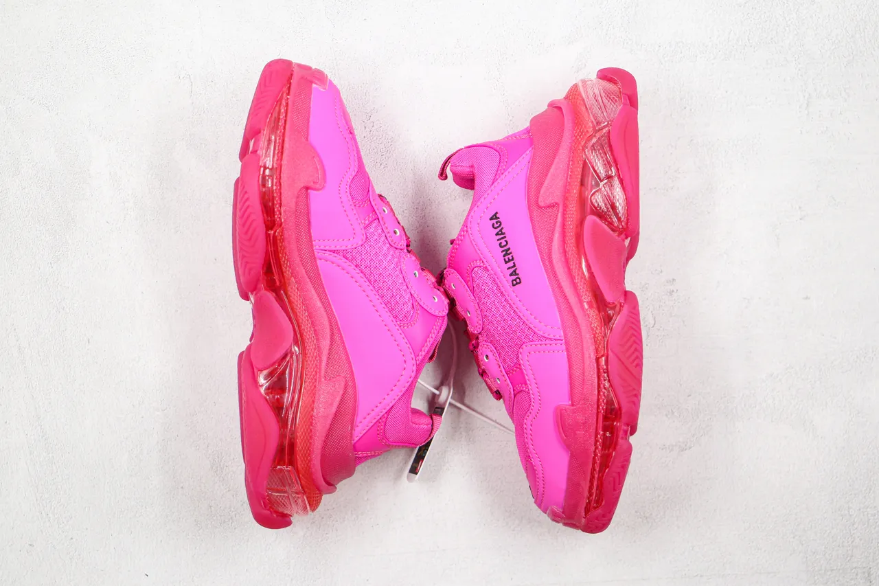 Balenciaga Triple S Pink tênis de sola grossa 9
