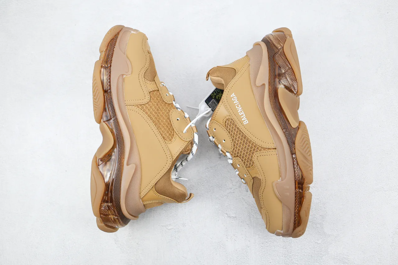 Balenciaga Triple S Tan Chunky Sneakers 2