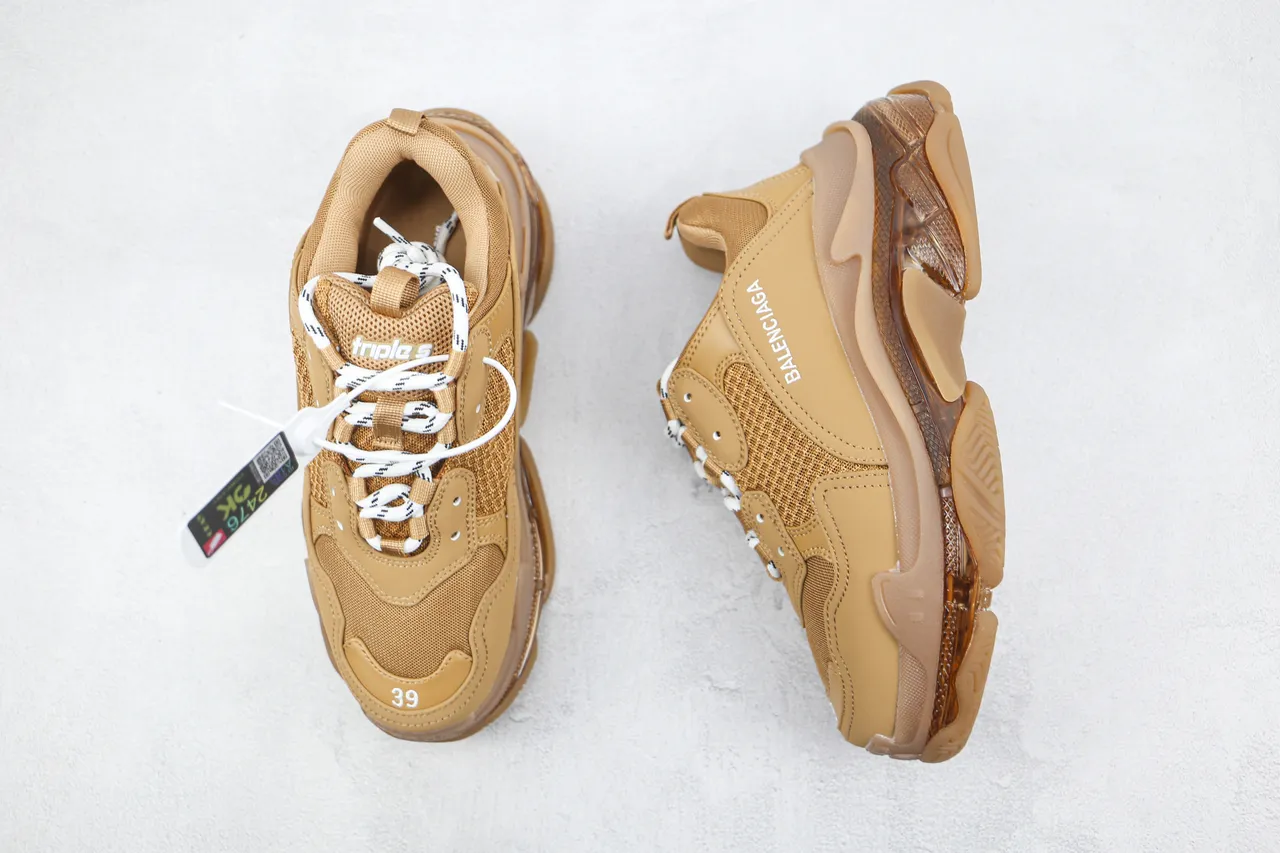Balenciaga Triple S Tan Chunky Sneakers 3