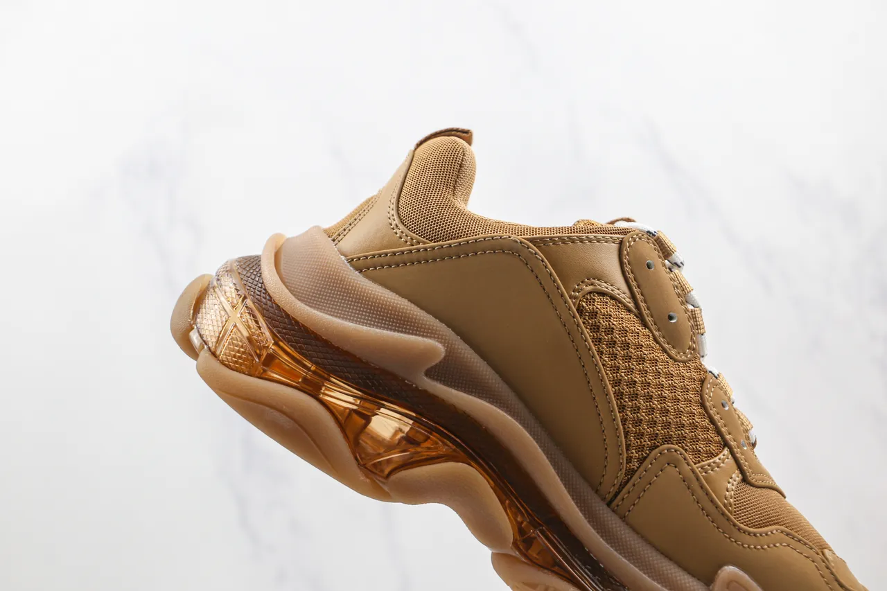 Balenciaga Triple S Tan Chunky Sneakers 5