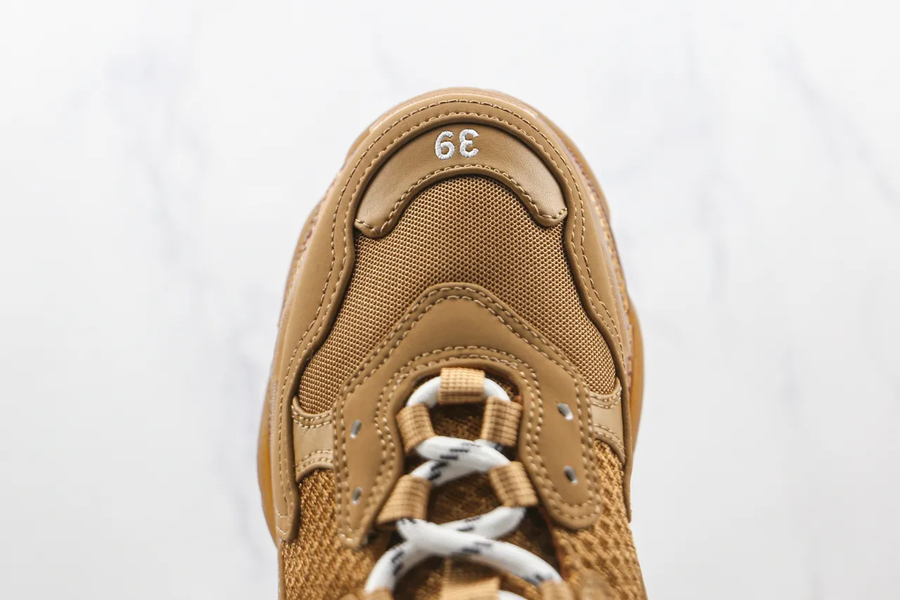 Balenciaga Triple S Tan Chunky Sneakers 6