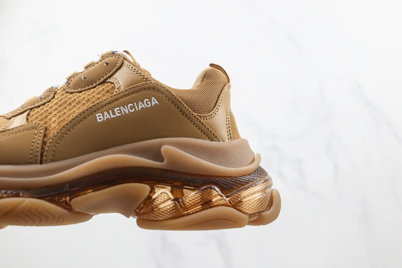 Balenciaga Triple S Tan Chunky Sneakers 7