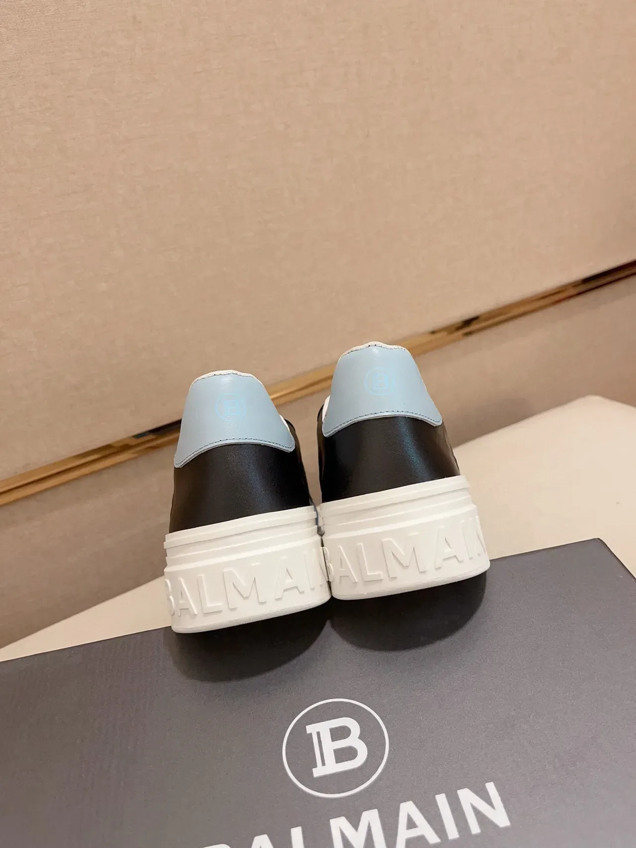 Balmain B-Court Black and Blue Platform Lifestyle Sneakers 8