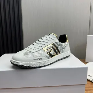 Balmain B-Court White Silver Gold Metallic Lifestyle Sneakers