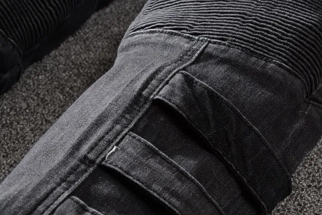 Balmain Black Cargo-Pocket Ribbed-Knit Paneling Jeans 6