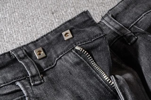 Balmain Black Cargo-Pocket Ribbed-Knit Paneling Jeans 8