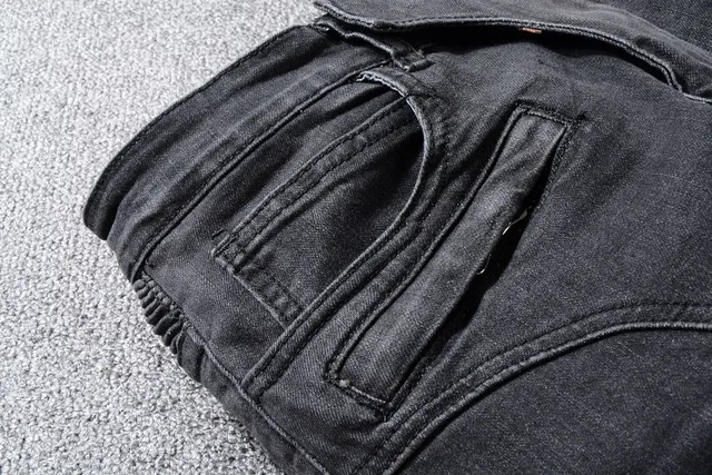 Balmain Black Cargo-Pocket Ribbed-Knit Paneling Jeans 10