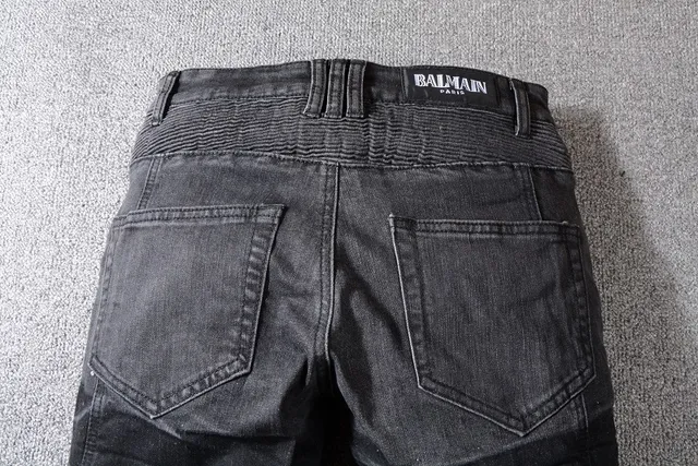 Balmain Black Cargo-Pocket Ribbed-Knit Paneling Jeans 13