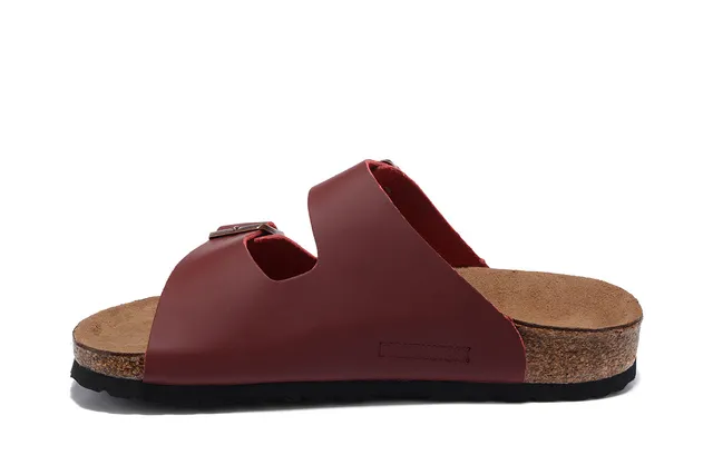 Birkenstock Arizona صندل كاجوال جلد برغوندي 4