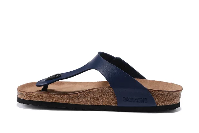 Birkenstock Arizona Sandales Casual en Cuir Navy 4
